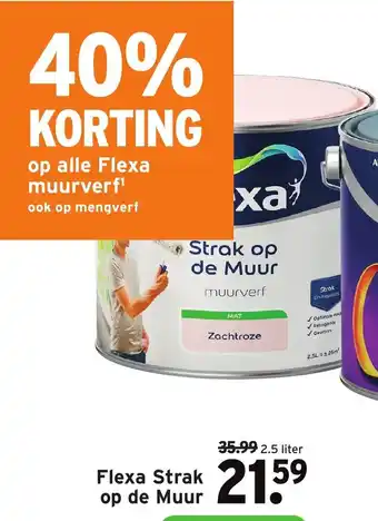 GAMMA FLEXA Strak op de muur 2.5L aanbieding