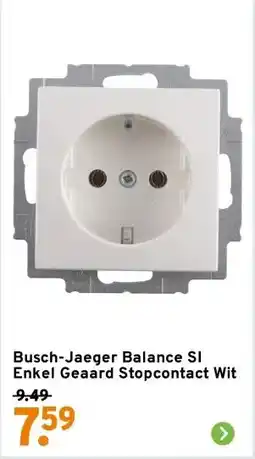 GAMMA Busch-Jaeger Balance SI Enkel Geaard Stopcontact Wit aanbieding