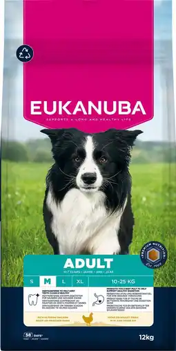 Pets Place Eukanuba Adult Medium Breed - Hondenbrokken - Kip 12 kg aanbieding