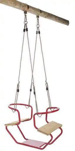 Welkoop Swing King Metaal/Hout - Schommel duozit - Rood aanbieding