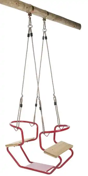 Welkoop Swing King Metaal/Hout - Schommel duozit - Rood aanbieding