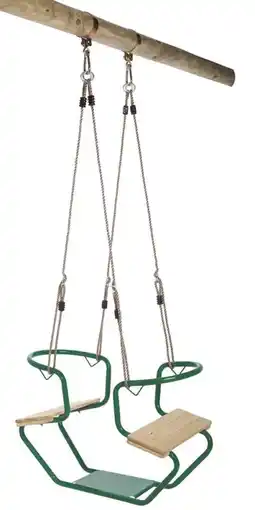 Welkoop Swing King Metaal/Hout - Schommel duozit - Groen aanbieding