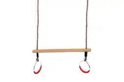 Welkoop Swing King Hout/Metaal - Trapeze met ringen - Rood aanbieding