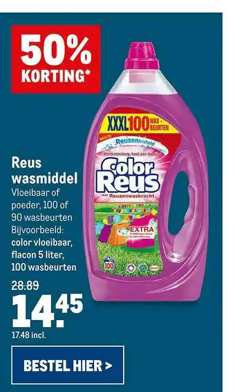 Makro Reus Wasmiddel 50% Korting aanbieding