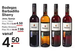 Sligro Bodegas Barbadillo Sherry aanbieding