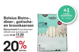 Sligro Bolsius Bistro, diner, gotische en kroonkaarsen aanbieding