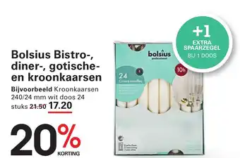 Sligro Bolsius Bistro, diner, gotische en kroonkaarsen aanbieding
