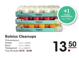 Sligro Bolsius Clearcups aanbieding