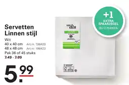 Sligro Servetten Linnen stijl Wit aanbieding