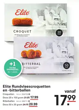 Sligro Elite Rundvleescroquetten en bitterballen aanbieding