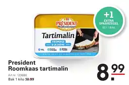 Sligro President Roomkaas tartimalin aanbieding