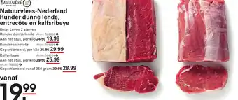 Sligro Natuurvlees-Nederland Runder dunne lende, entrecôte en kalfsribeye aanbieding