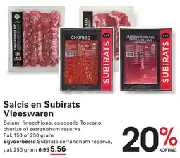 Sligro Salcis en Subirats Vleeswaren aanbieding