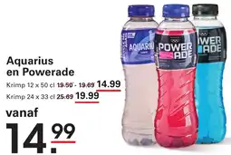 Sligro Aquarius en Powerade aanbieding