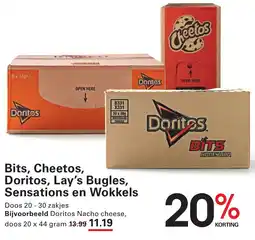 Sligro Bits, Cheetos, Doritos, Lay's Bugles, Sensations en Wokkels aanbieding