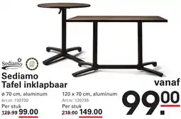 Sligro Sediamo Tafel inklapbaar aanbieding