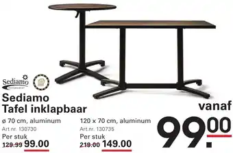 Sligro Sediamo Tafel inklapbaar aanbieding
