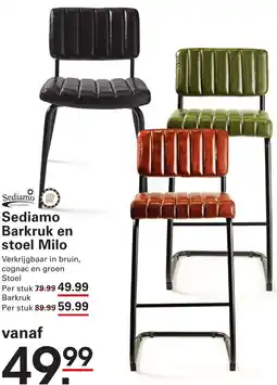 Sligro Sediamo Barkruk en stoel Milo aanbieding