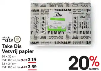 Sligro Take Dis Vetvrij papier aanbieding