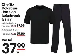 Sligro Cheffix Koksbuis Jona en koksbroek Garry aanbieding