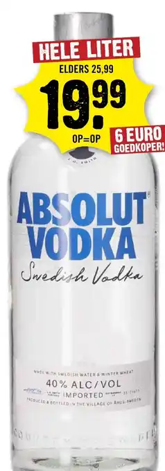 Dirck 3 Absolut vodka aanbieding