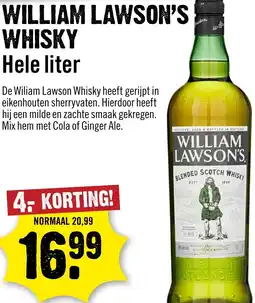 Dirck 3 William lawson's whisky aanbieding