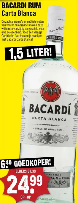 Dirck 3 Bacardi rum Carta Blanca aanbieding