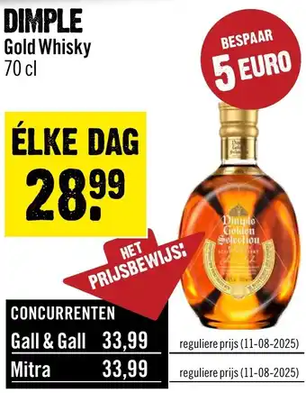 Dirck 3 Dimple Gold Whisky aanbieding