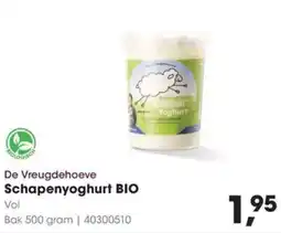HANOS De Vreugdehoeve Schapenyoghurt BIO aanbieding