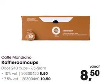 HANOS Caffè Mondiano Koffieroomcups aanbieding