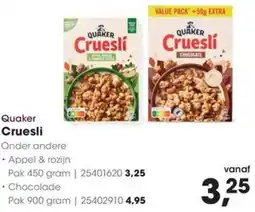 HANOS Quaker Cruesli aanbieding