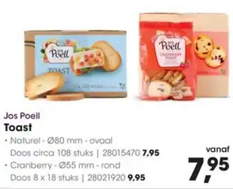 HANOS Jos Poell Toast aanbieding