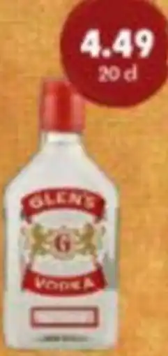 uw topSlijter Glen's Triple Distilled Vodka aanbieding