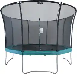 Bol.com AXI Denver Trampoline met veiligheidsnet Ø 366 cm Groen - Onground op palen - Rond 12ft aanbieding