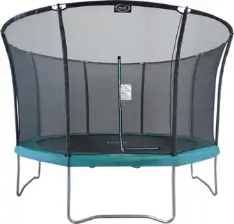 Bol.com AXI Denver Trampoline met veiligheidsnet Ø 366 cm Groen - Onground op palen - Rond 12ft aanbieding