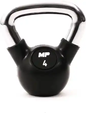 Bol.com Muscle Power Rubberen Kettlebell - Zwart - 4 kg aanbieding