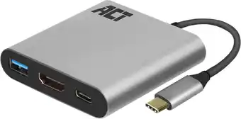 Coolblue ACT USB-C naar USB en HDMI adapter met power delivery aanbieding