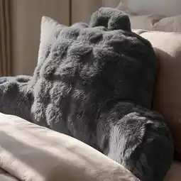 Action Comfortabel rugkussen Pom Pom Fur - antraciet aanbieding