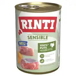 Zooplus Rinti Sensible 6 x 400 g - Kalkoen & Wortel aanbieding