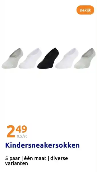 Action Kindersneakersokken aanbieding