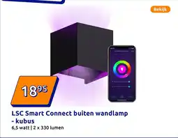 Action LSC Smart Connect buiten wandlamp kubus aanbieding
