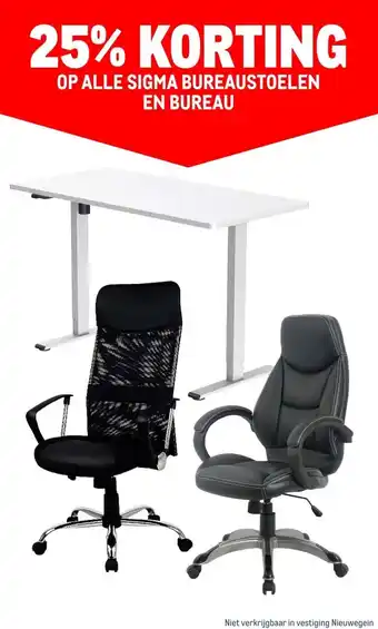 Makro OP ALLE SIGMA BUREAUSTOELEN EN BUREAU aanbieding