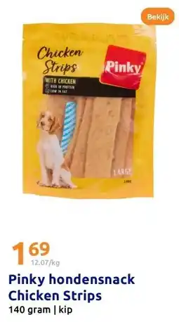Action Pinky hondensnack Chicken Strips aanbieding
