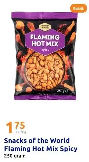 Action Snacks of the World Flaming Hot Mix Spicy aanbieding