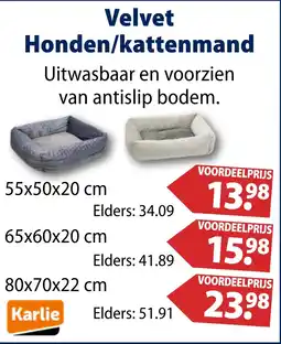Huisdier Voordeelshop Velvet Honden/kattenmand aanbieding