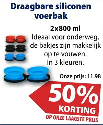 Huisdier Voordeelshop Draagbare siliconen voerbak aanbieding