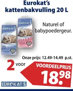 Huisdier Voordeelshop Eurokat's kattenbakvulling aanbieding