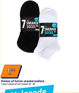 Action Dames of heren sneakersokken aanbieding