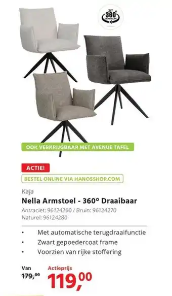 HANOS Kaja Nella Armstoel 360° Draaibaar aanbieding