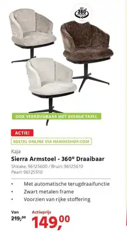 HANOS Kaja Sierra Armstoel 360° Draaibaar aanbieding